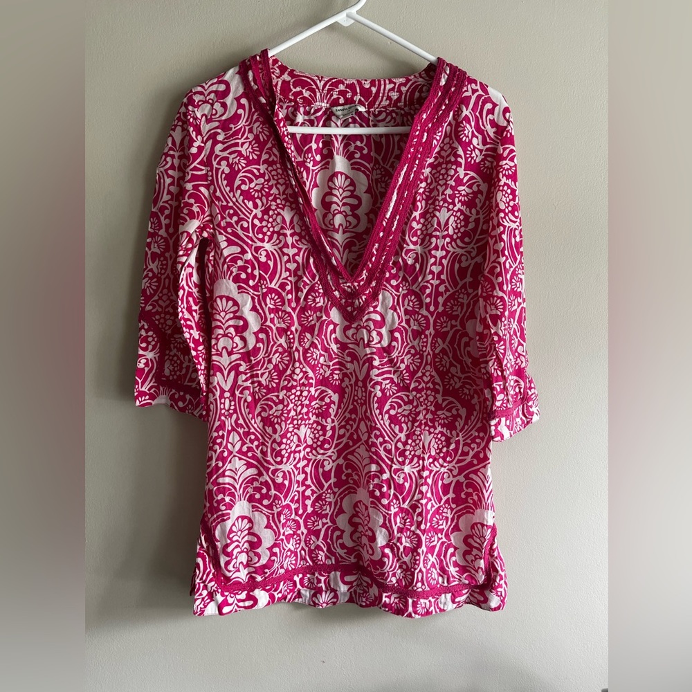 Banana republic Cotton lightweight Pink and white summer top Size M